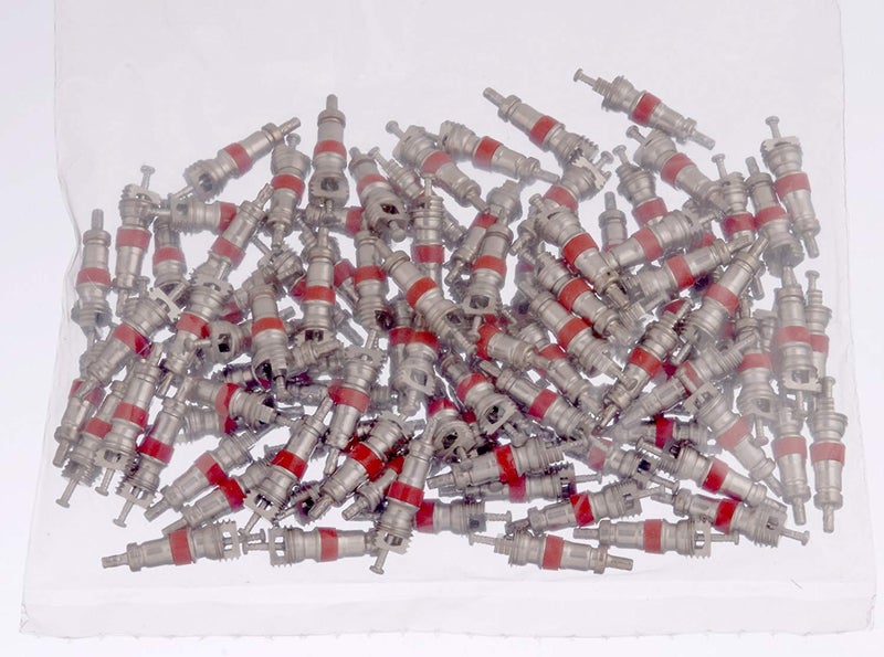 Muzzys (Pack of 100) Premium TPMS Safe, Nickel Plated Red Valve Cores, for Schrader Valves, VA-01 for Use on Cars, Trucks, Semi-Trucks, Motorcycles, Bikes, HVAC, Air Conditioning Applications - Image 2